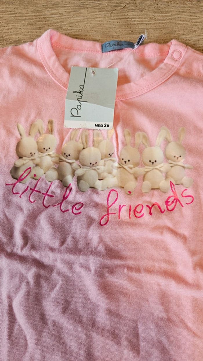 Ensemble fille rose clair et rose fushia, Papika, 3 ans, neuf avec étiquette - photo numéro 5