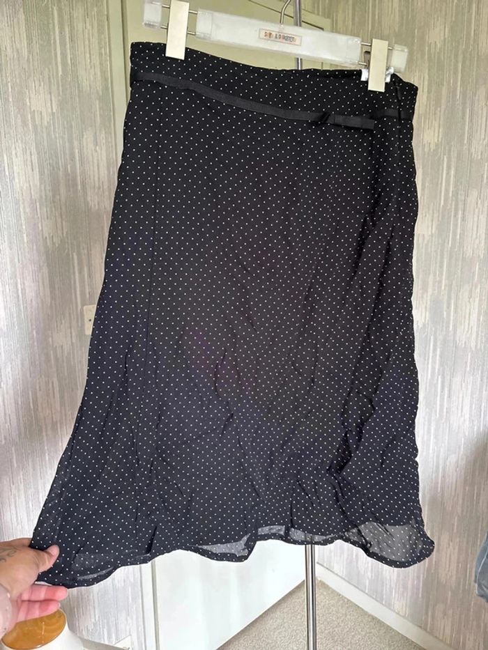 Jupe mi longue à pois taille 40 marque sixth sense •