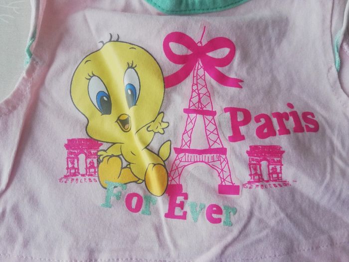 Robe débardeur rose Looney Tunes 23 mois - photo numéro 3
