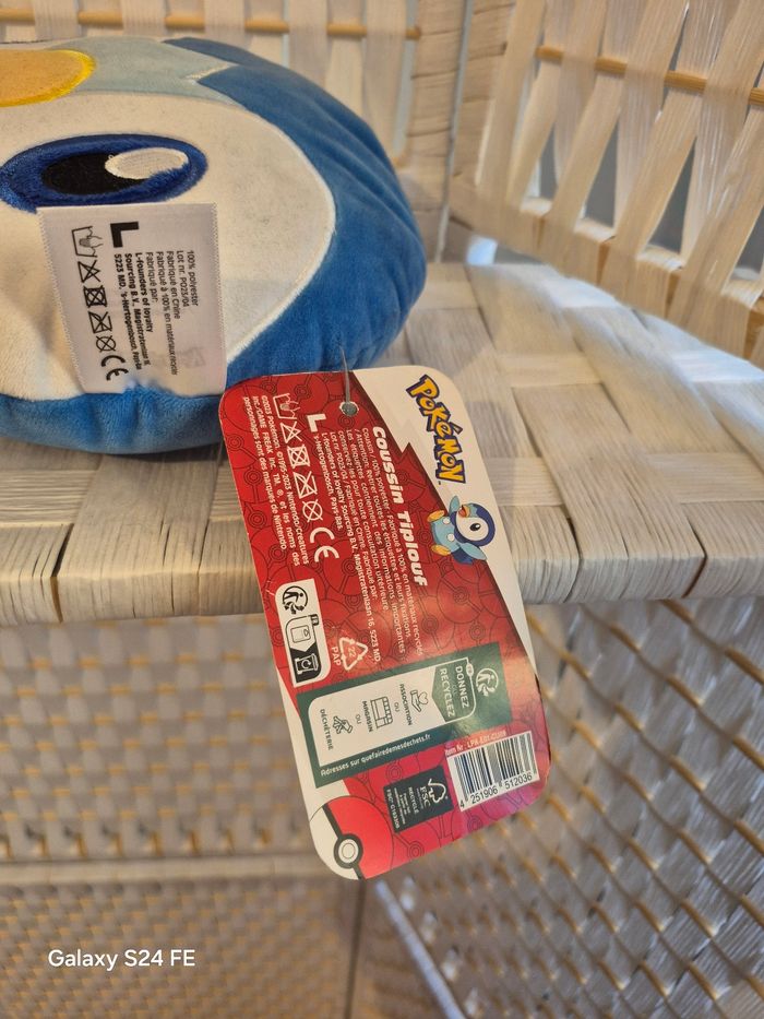 🐧 Coussin Peluche Tiplouf (Piplup) - Pokémon Officiel 🌊 - photo numéro 4