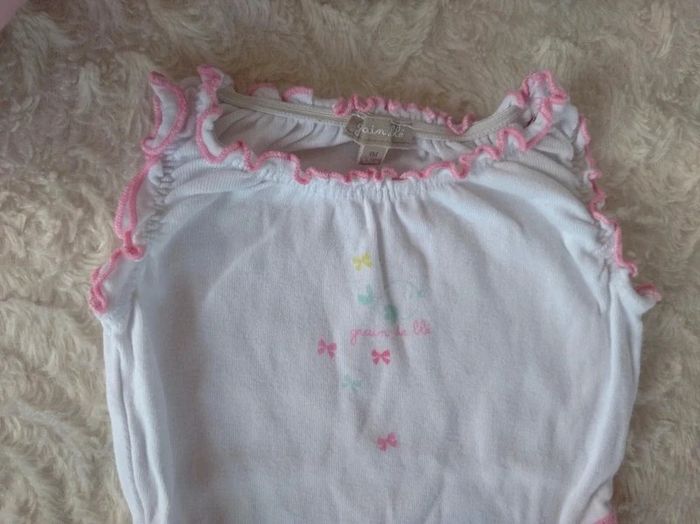 Body sans manche Fille 1 mois oiseau nœud Grain de blé 100% coton - photo numéro 3