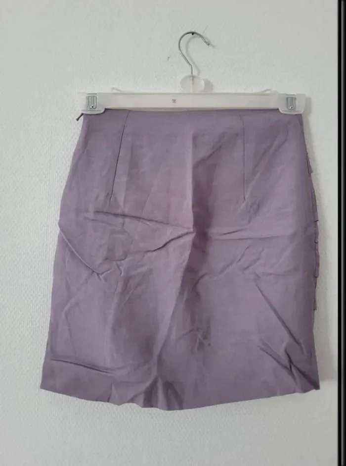 Jupe courte lila mango neuve taille 40 - photo numéro 3