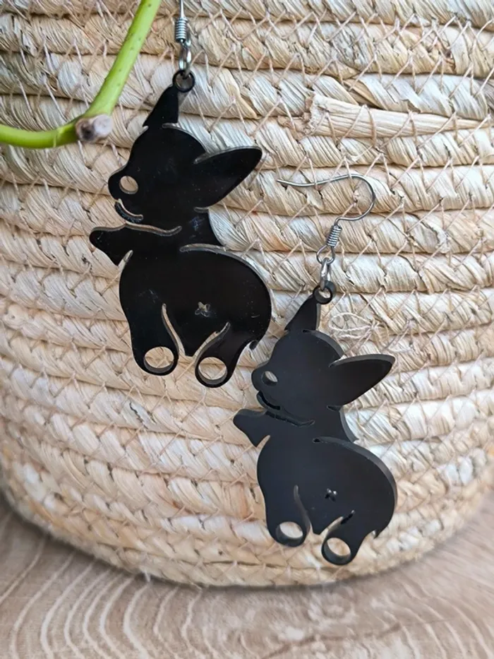 Boucle d'oreilles 🐾 silhouette bouledogue français