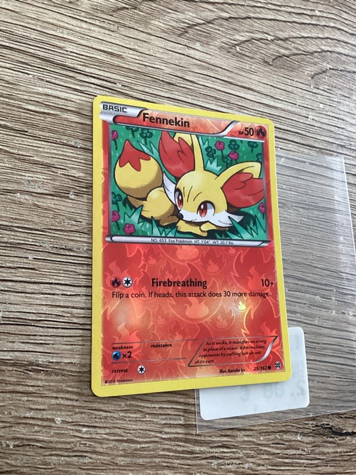 carte Pokémon 25/162 fennekin reverse anglais ANG année 2015 - photo numéro 2