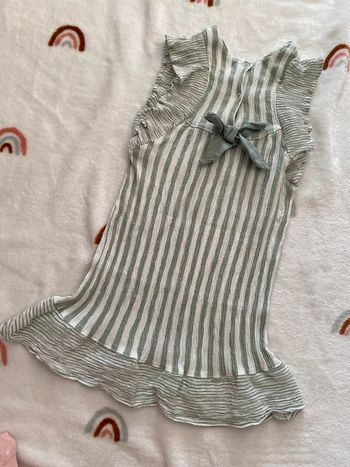 Robe fille rayée à volants 💚 3 ans