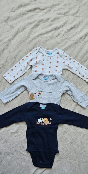 Bodies bébé manches longues - Neufs, lot de 3