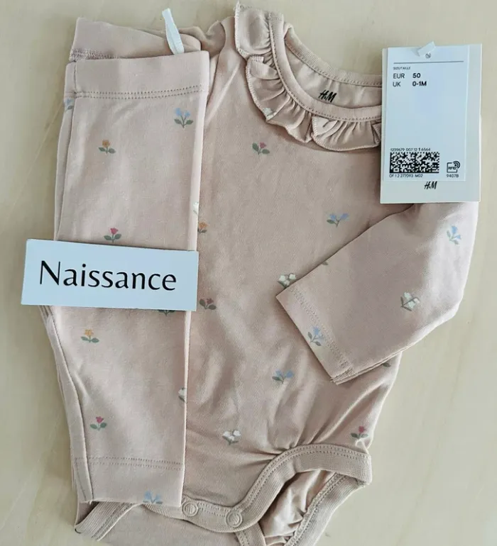 Ensemble h&m fille 0-1 mois 50 cm - photo numéro 3