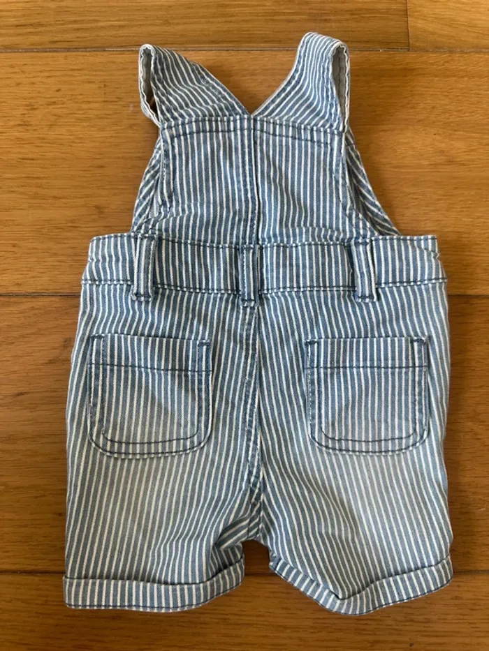 Salopette courte rayée Primark – Bébé 3 mois – Bleu & blanc - photo numéro 5