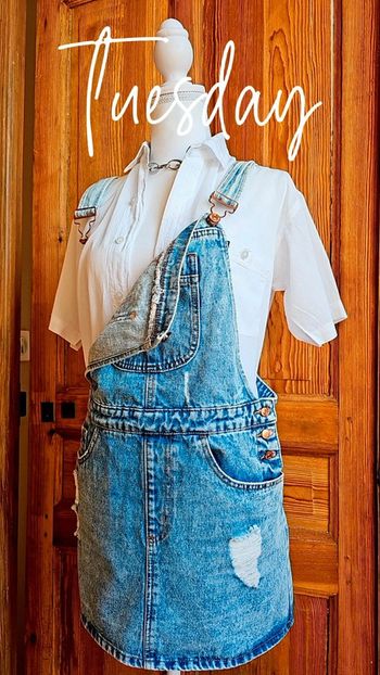 Jupe salopette en denim XS