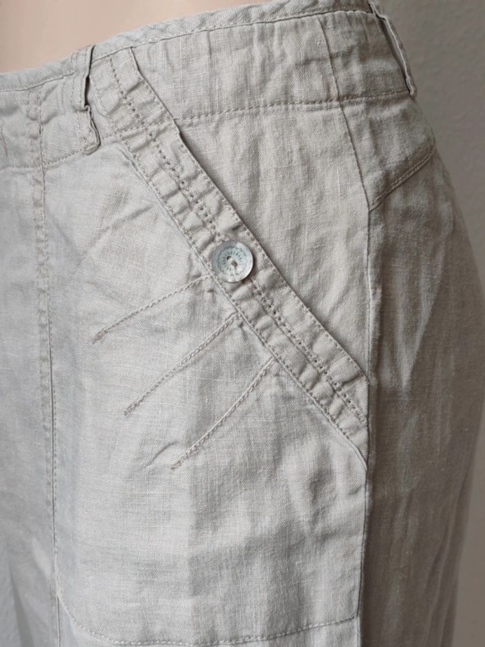 Pantalon droit en lin beige Patrice Bréal taille 40 - photo numéro 5