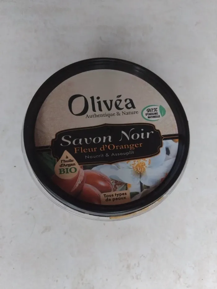 Savon noir naturel parfumé à la fleur d’oranger, Pot 200g - photo numéro 2