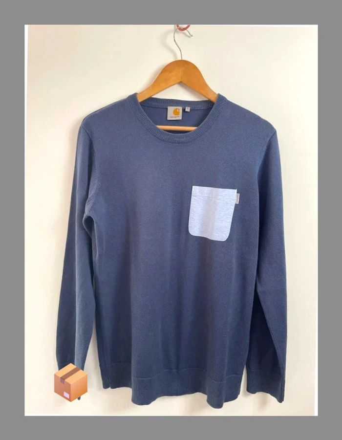 Pull Carhartt – Taille L – Bleu pétrole – Coton