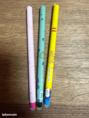 Lot de 3 stylos effaçables Pokémon
