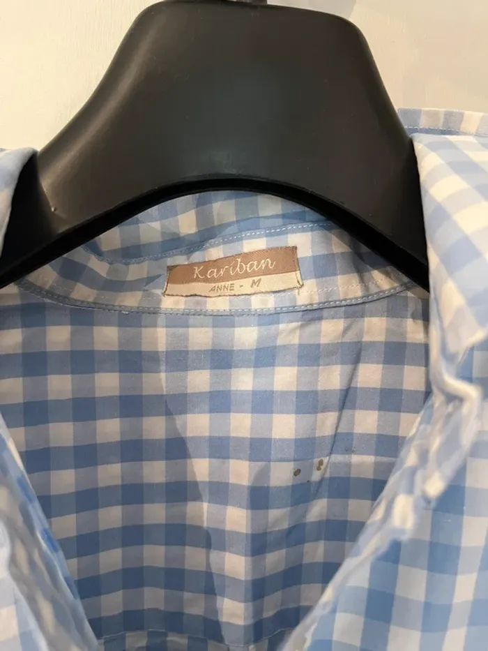 Chemise vichy bleu ciel et blanc – Taille M - photo numéro 3