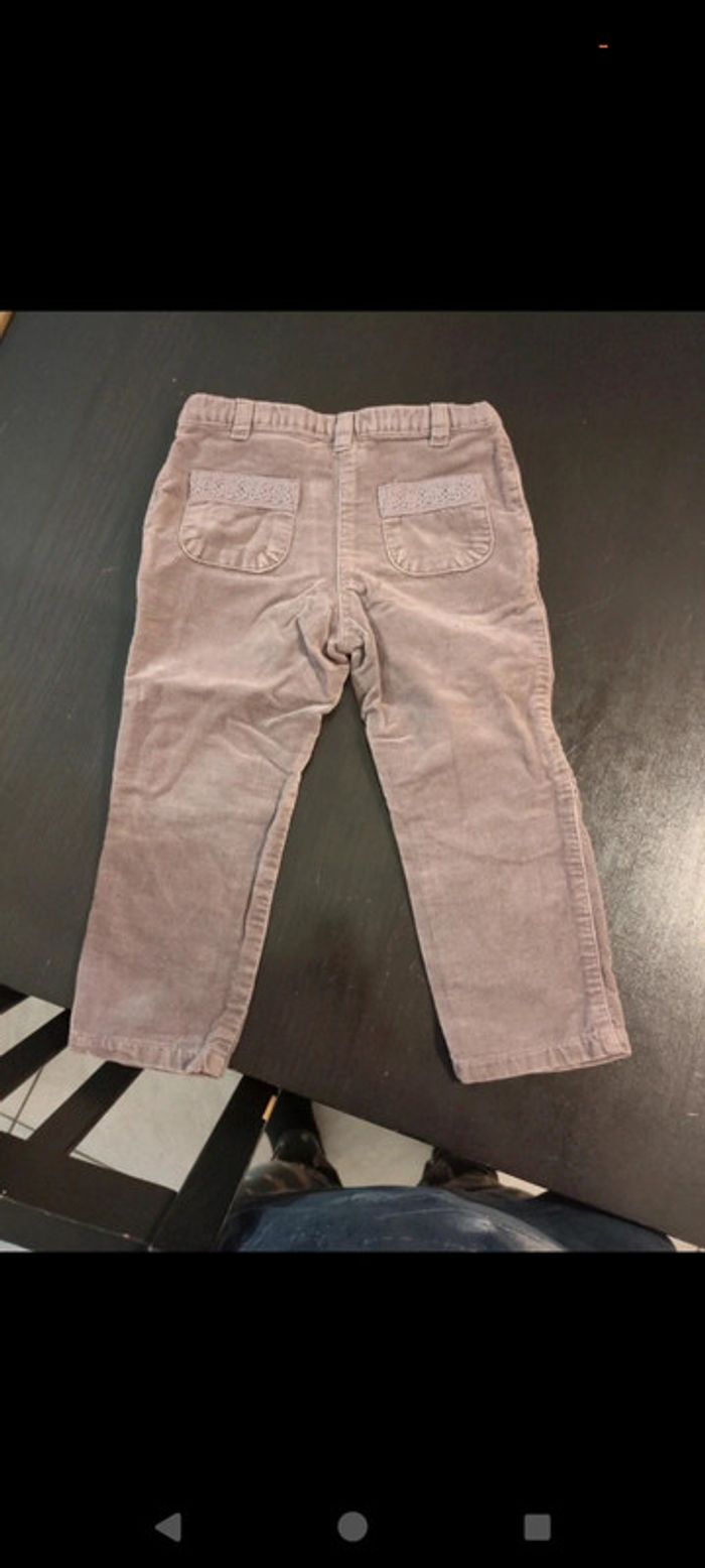 Pantalon broderie anglaise petit bateau violet vieux rose 2 ans - photo numéro 2
