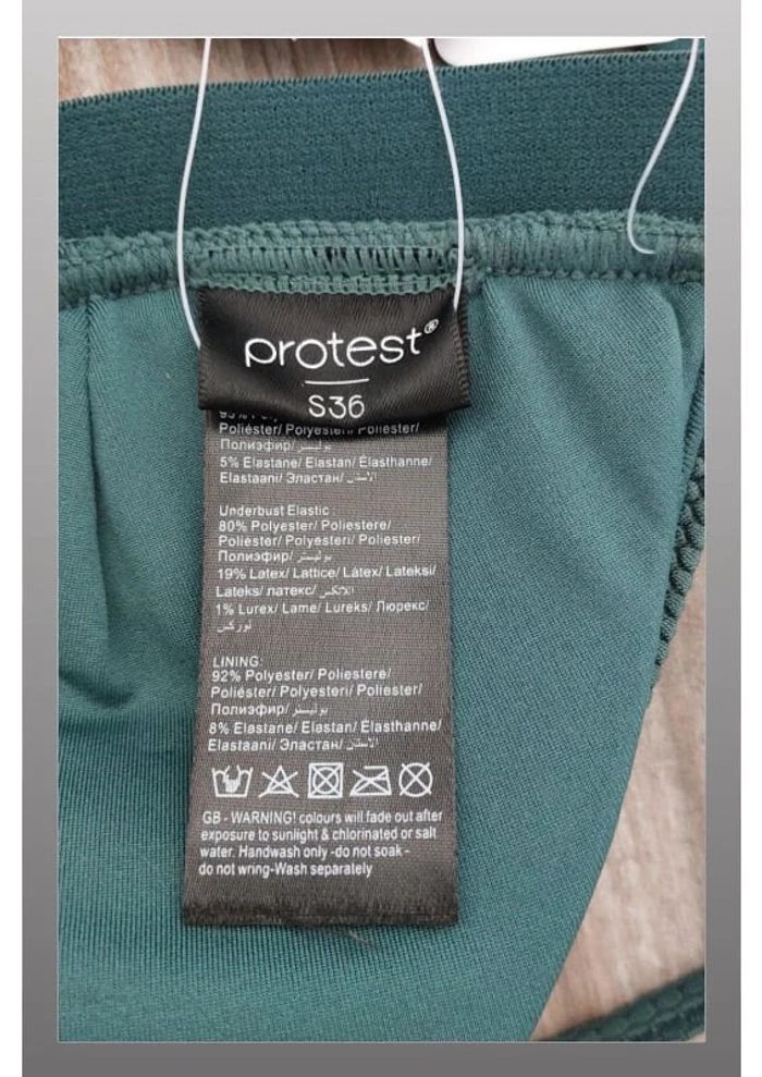 Haut de maillot de bain triangle vert et rose - Taille S Protest - photo numéro 3