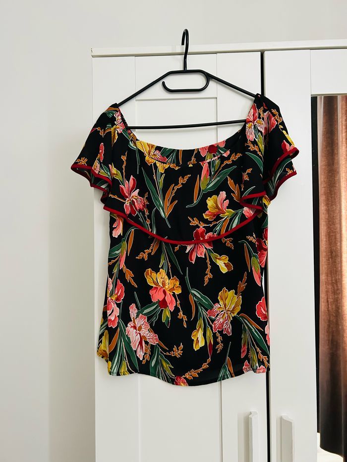 Blouse noire fleuries Giorgia Gori Taille Unique - photo numéro 1