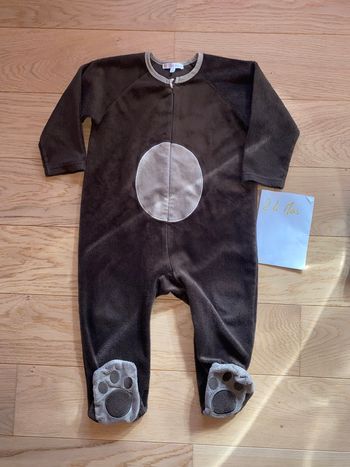 SurPyjama velours marron et beige – Kitchoun – 24 mois