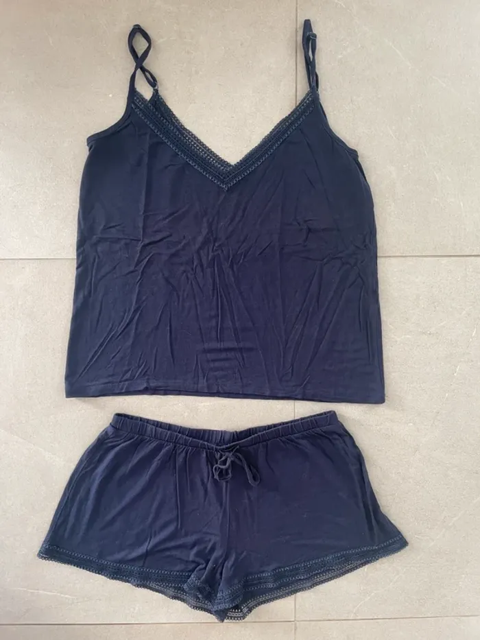 Ensemble Pyjama Bleu foncé t-shirt + short