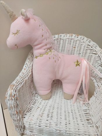 Mots d'enfants- peluche licorne rose et doré