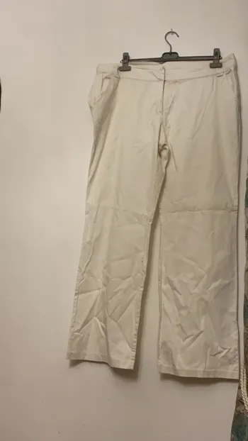 Pantalon blanc droit et large  Kiabi