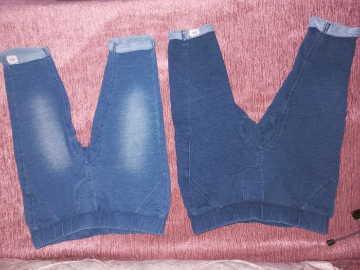 Lot de 2 jeggings en jean/denim souple 3/6mois en excellent état - photo numéro 7