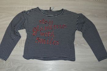 Tee shirt manches longues rayé bleu blanc Orchestra 10 ans