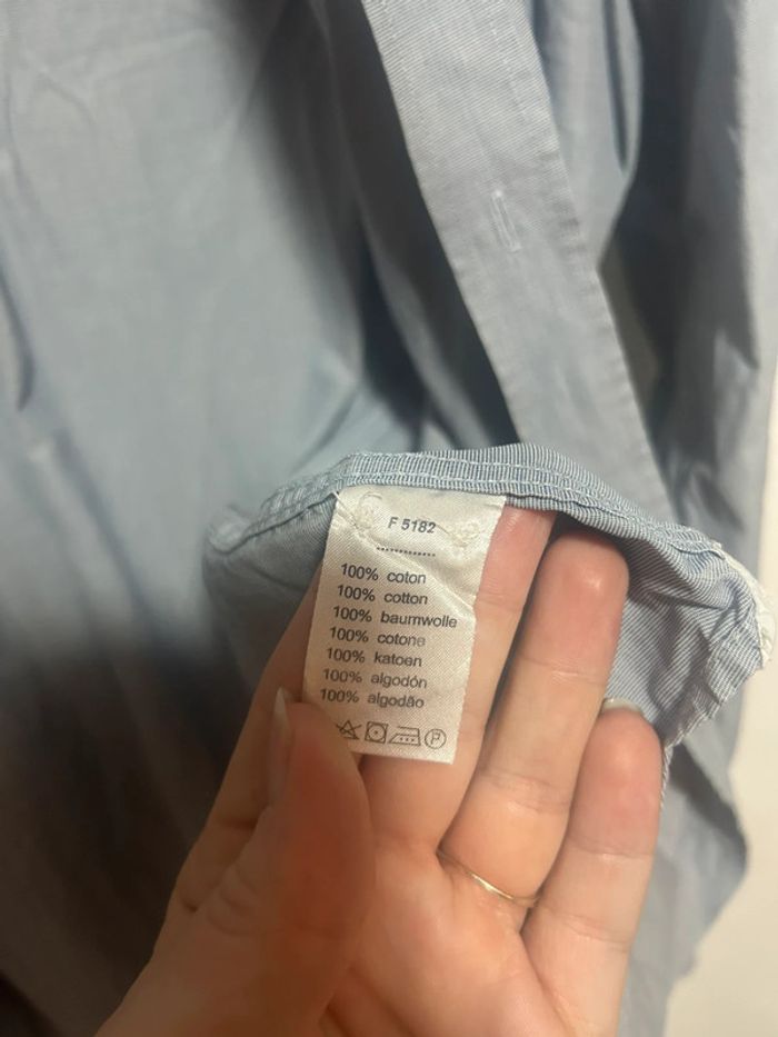 Jolie chemise unie grise/bleue • Lacoste • Taille 41/L • 100% coton - photo numéro 8