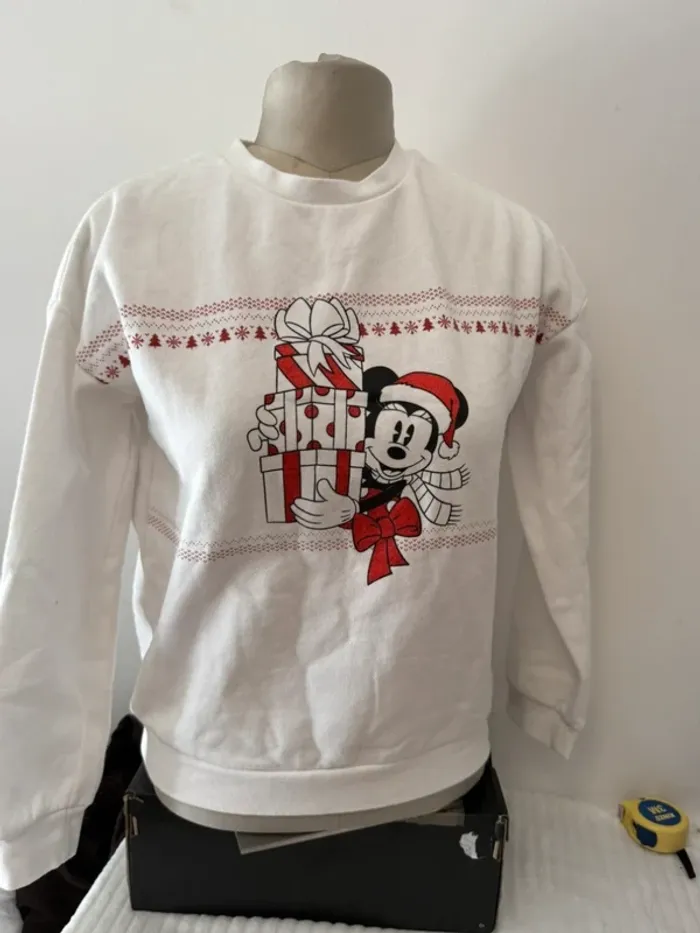 Pull mickey mouse blanc taille XS