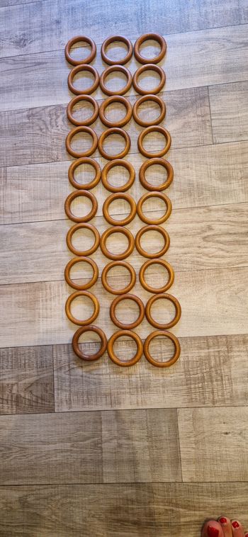 Lot de 20 ronds en bois pour rideaux