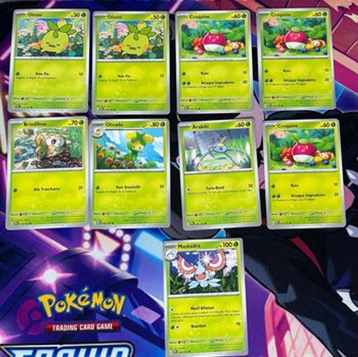 Lot de cartes type plante