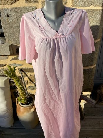 Chemise de nuit longue rose - Damart 