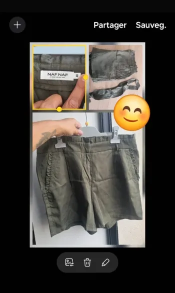 Short NAF naf kaki lyocell T40 femme