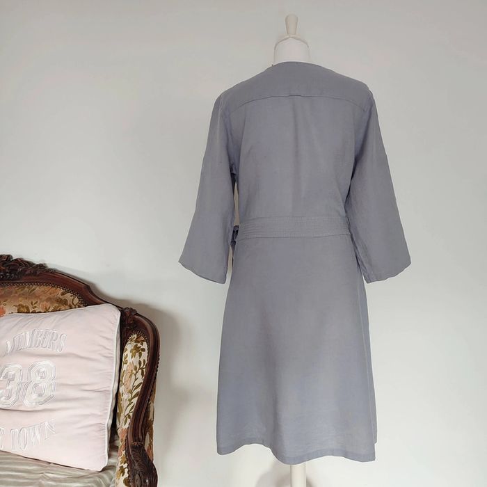 Robe portefeuille grise en lin T 40 Redoute création La Redoute