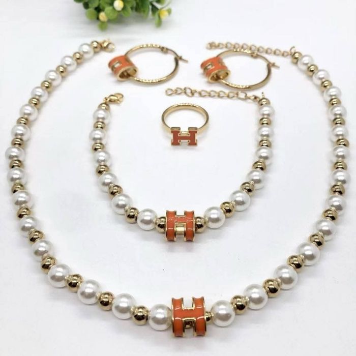 Parure bijoux Hermes orange ✅