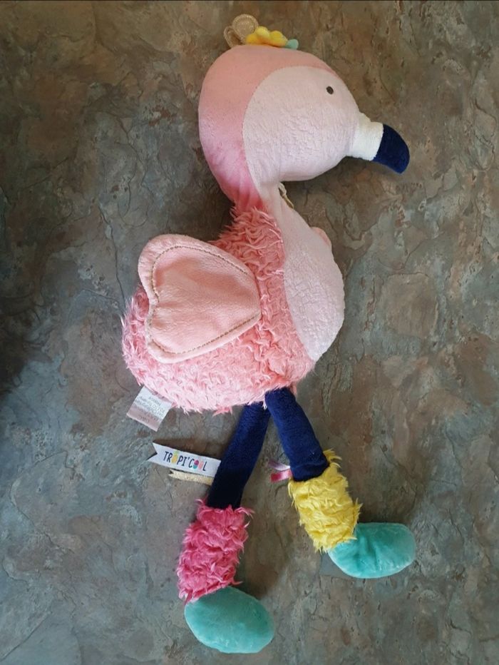 Peluche Flamant rose Tropicool  60cm Doudou et compagnie - photo numéro 2