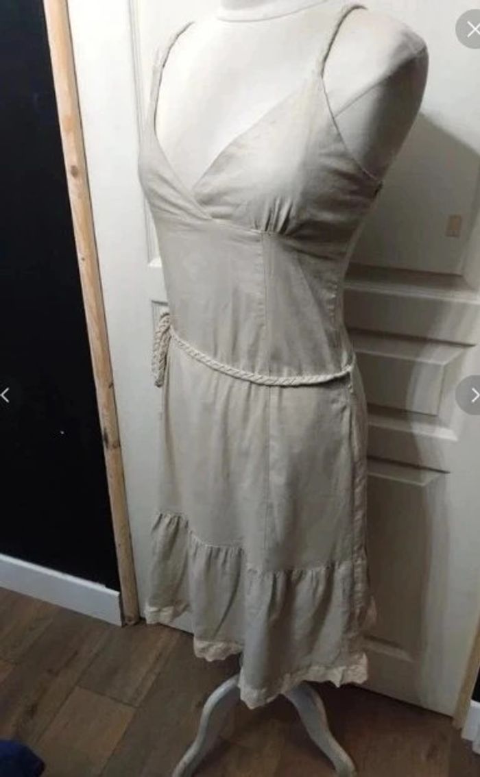 Robe d'été en lin et coton beige t 38 Mystic - photo numéro 2