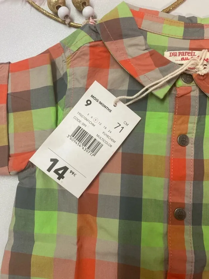 Chemise bébé garçon (neuf) - Taille 9 mois - photo numéro 3