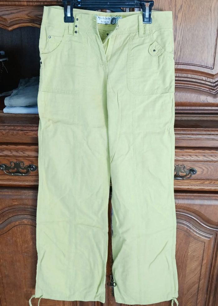 Pantalon fluide vert anis taille 34 /xs cache cache - photo numéro 6
