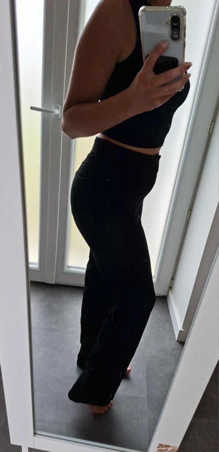 Jean évasé noir long - photo numéro 2