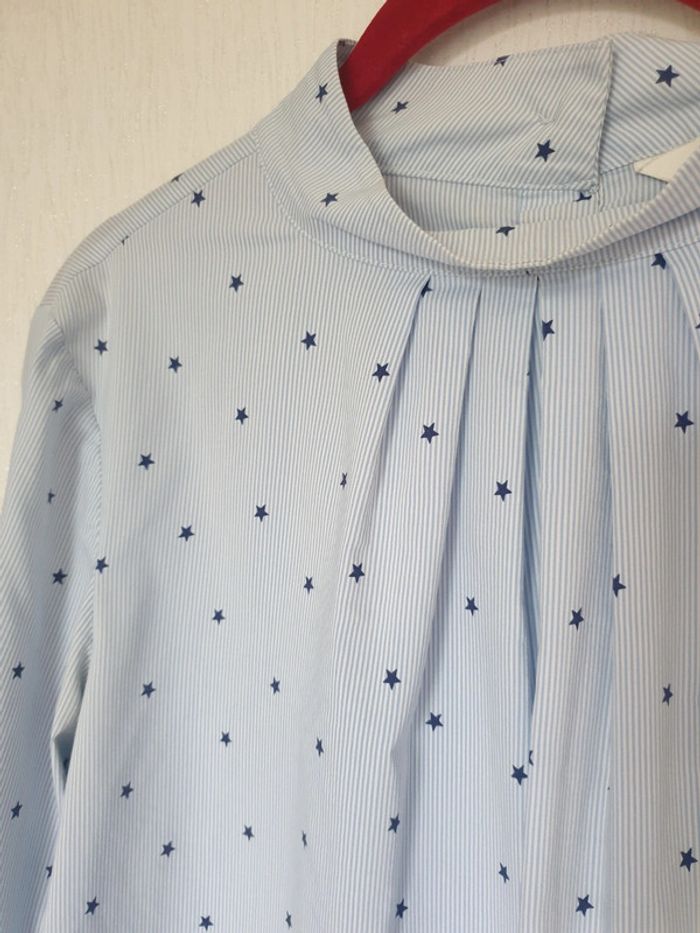 Blouse bleu et blanc rayée étoile HM 40 - photo numéro 3