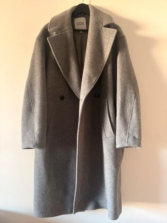 Manteau long COS oversize gris en laine