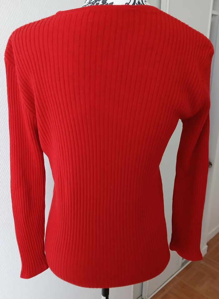 Pull rouge vintage Alain Manoukian 50%mérinos T.38 - photo numéro 2