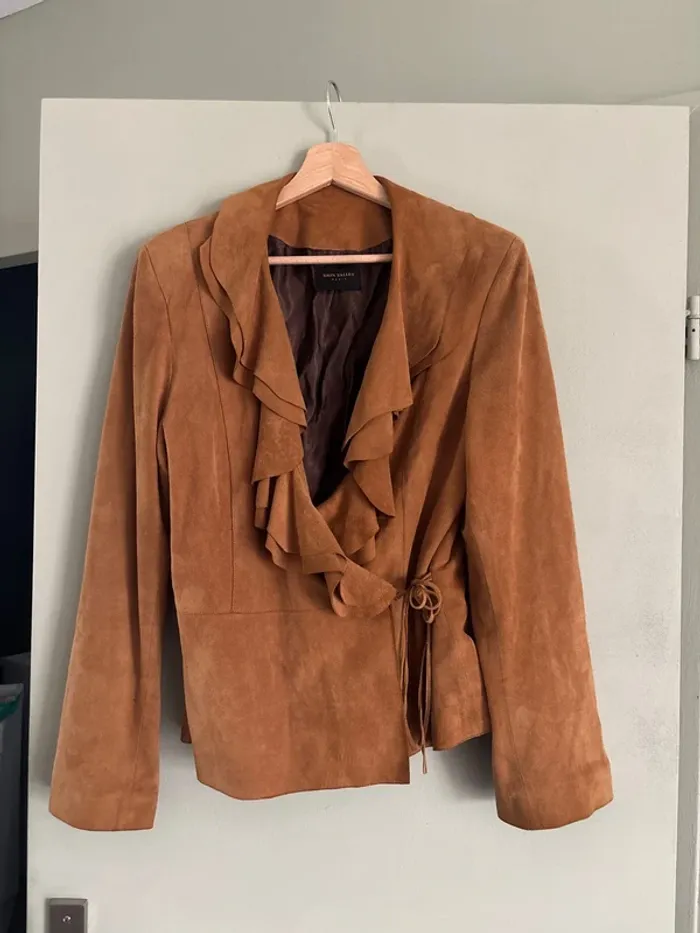 Veste cache cœur en daim