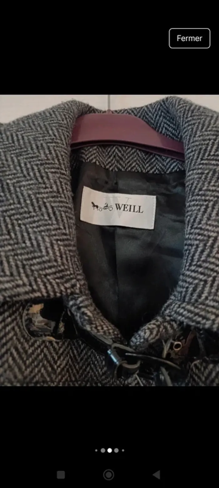 Manteau 100%laine weill parfait état - photo numéro 5