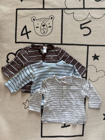 Lot 3 tee short manches longues 6 mois