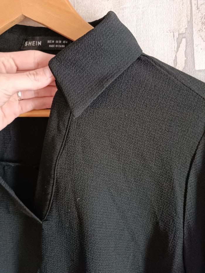 Robe chemise noire asymétrique - photo numéro 4