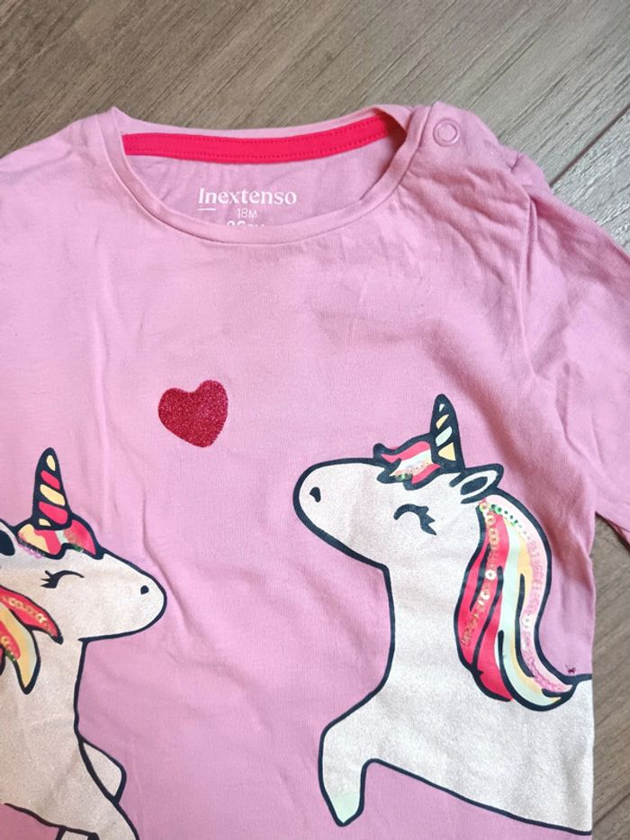 Top manches longues licorne pailleté 18 mois - photo numéro 2