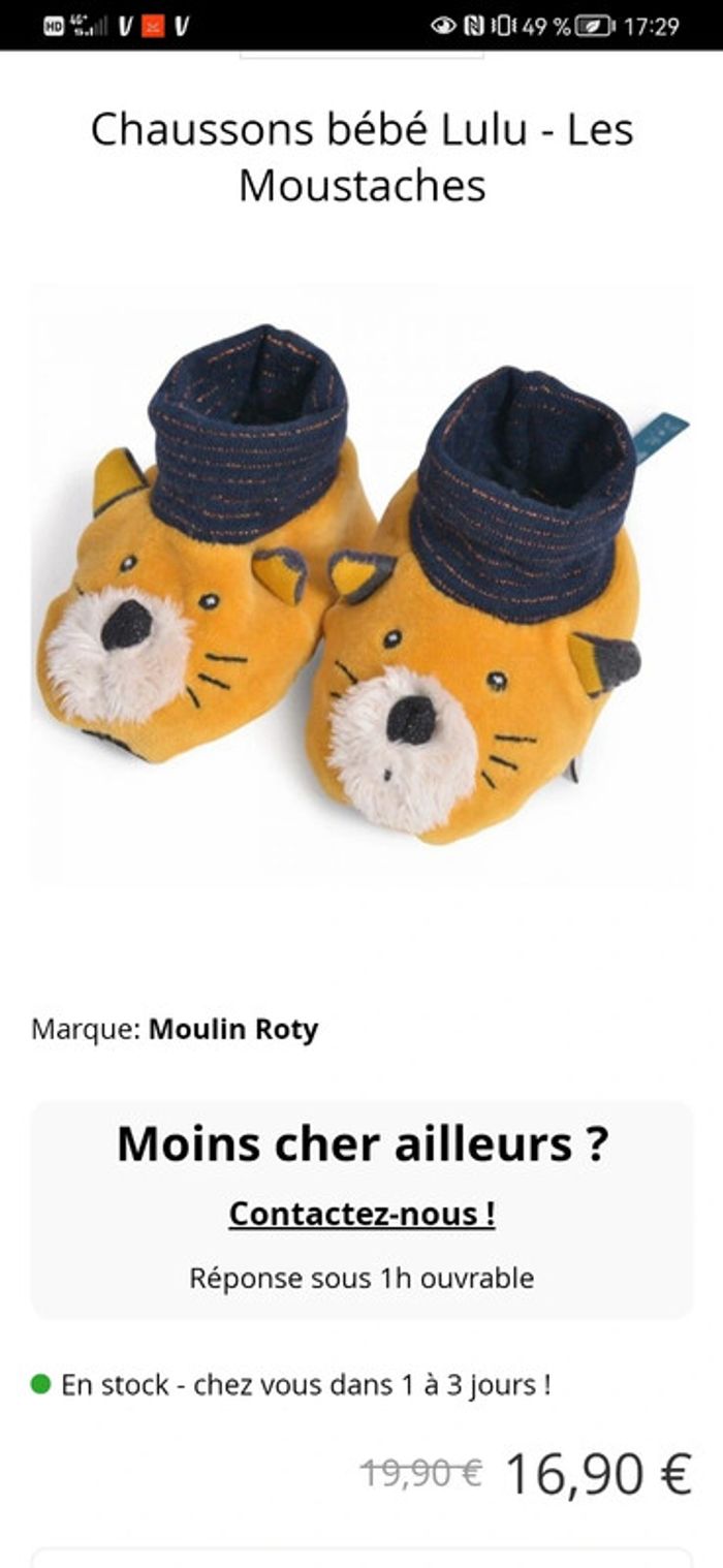 🌸Chausson bébé 0/6mois Moulin Roty - photo numéro 8