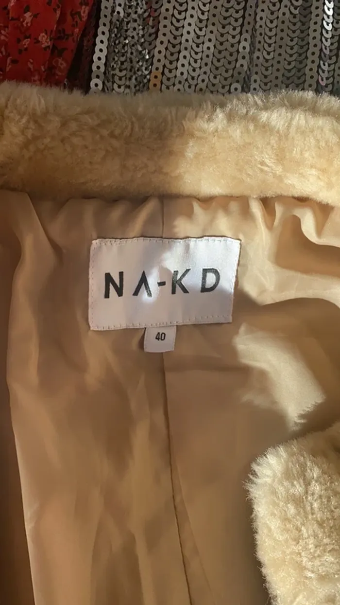 Manteau moumoute beige NAKD - photo numéro 7